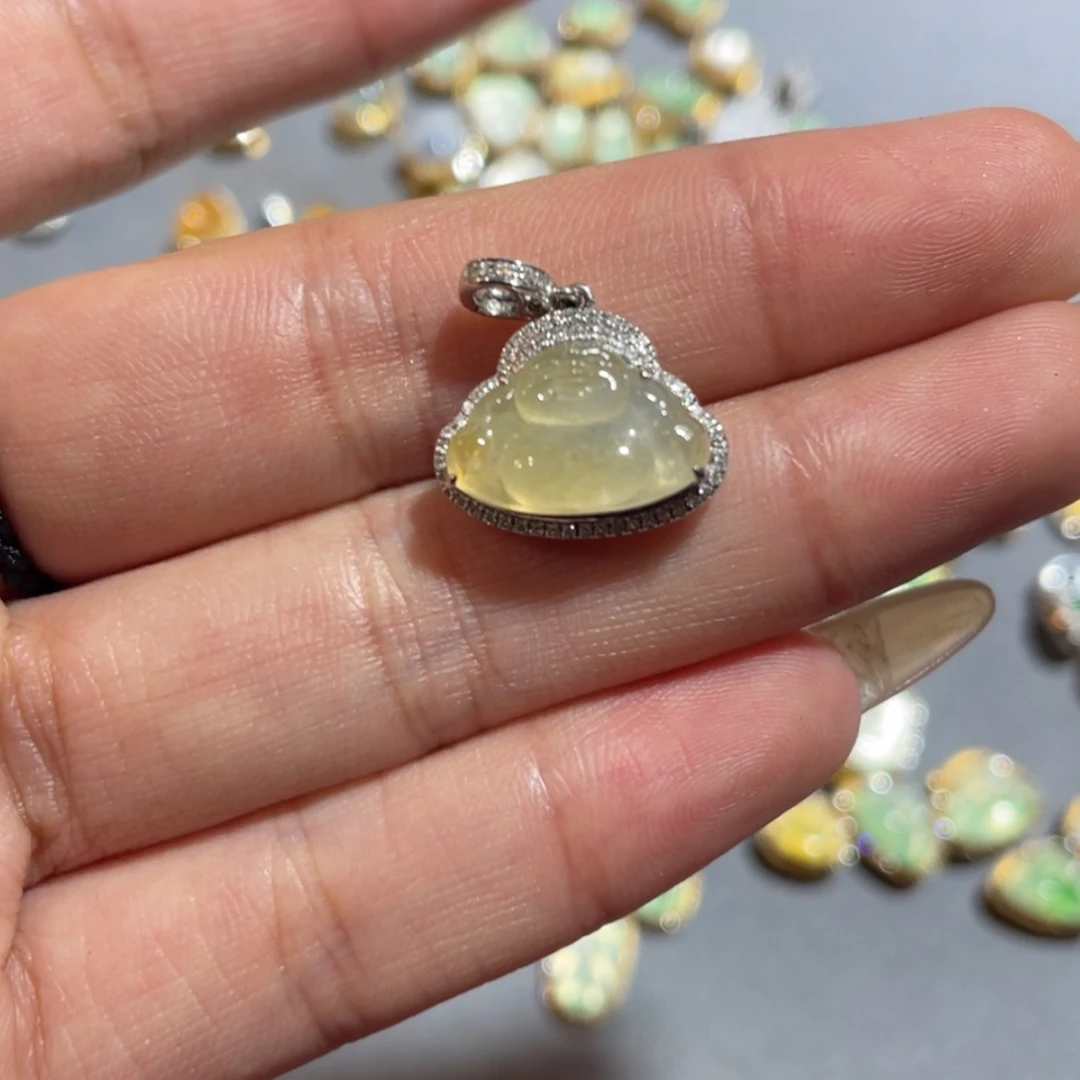 【闪购商品】翡翠18K金镶嵌颈饰天然翡翠18k