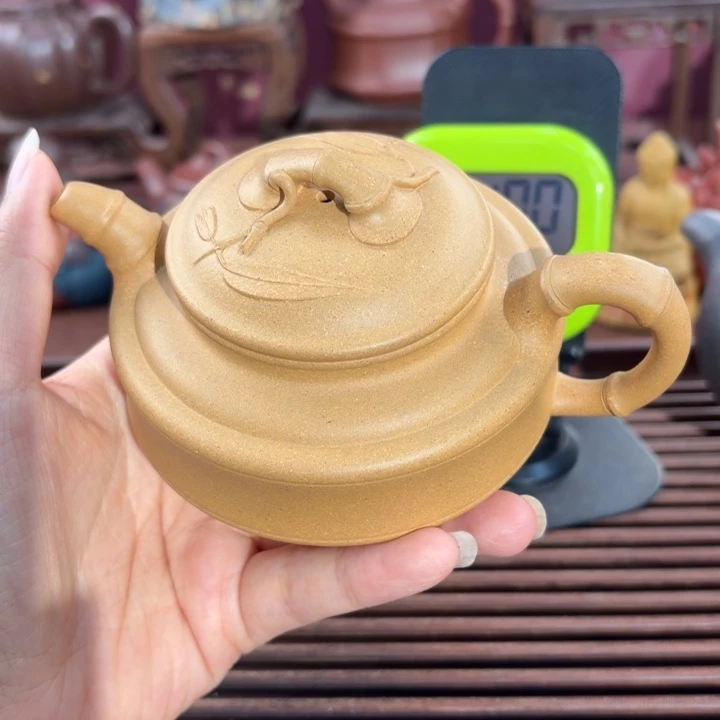 〄***哋茶壶紫砂宜兴原矿黄金段