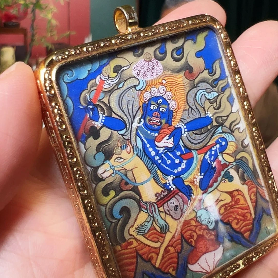 吊坠纯手绘小唐卡吉祥天母