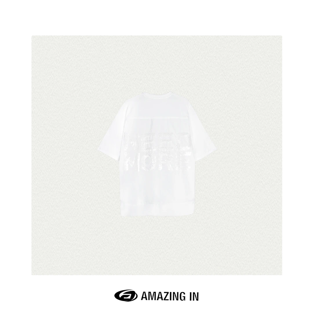 AMAZING IN | 1oo%棉 | 亮片字母设计短袖T恤女 A250213-MS-47379