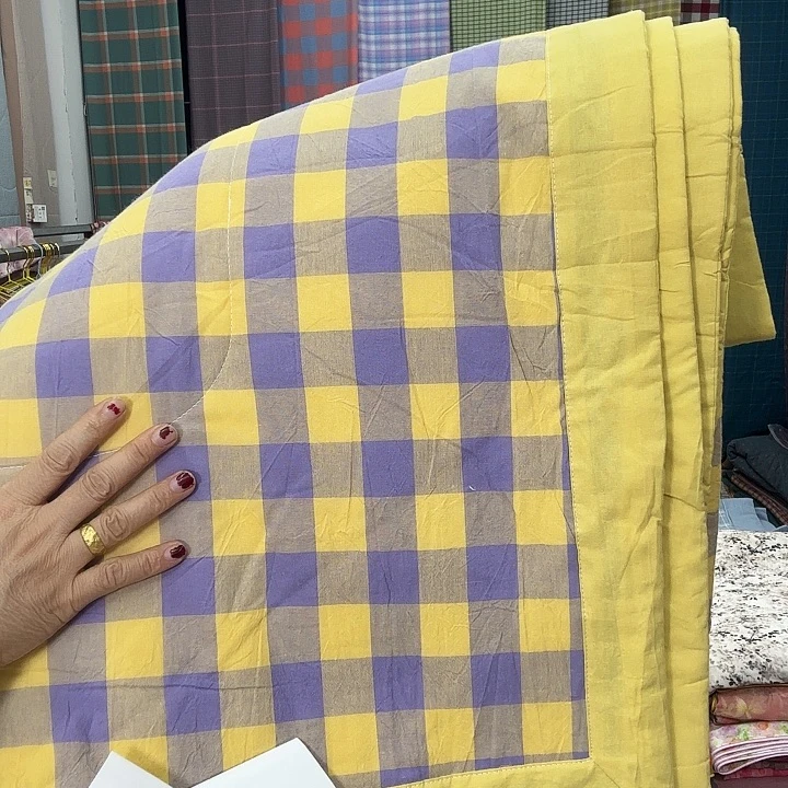 棉莫代尔纤维格子夏被单人