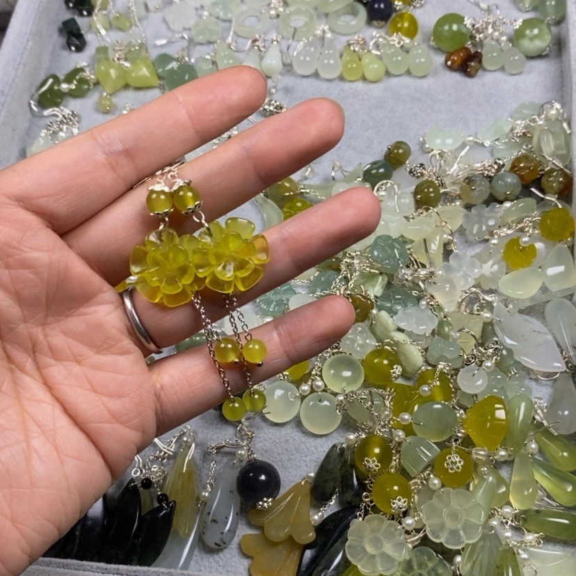 【闪购商品】未镶嵌蛇纹石玉挂件耳饰耳环项链