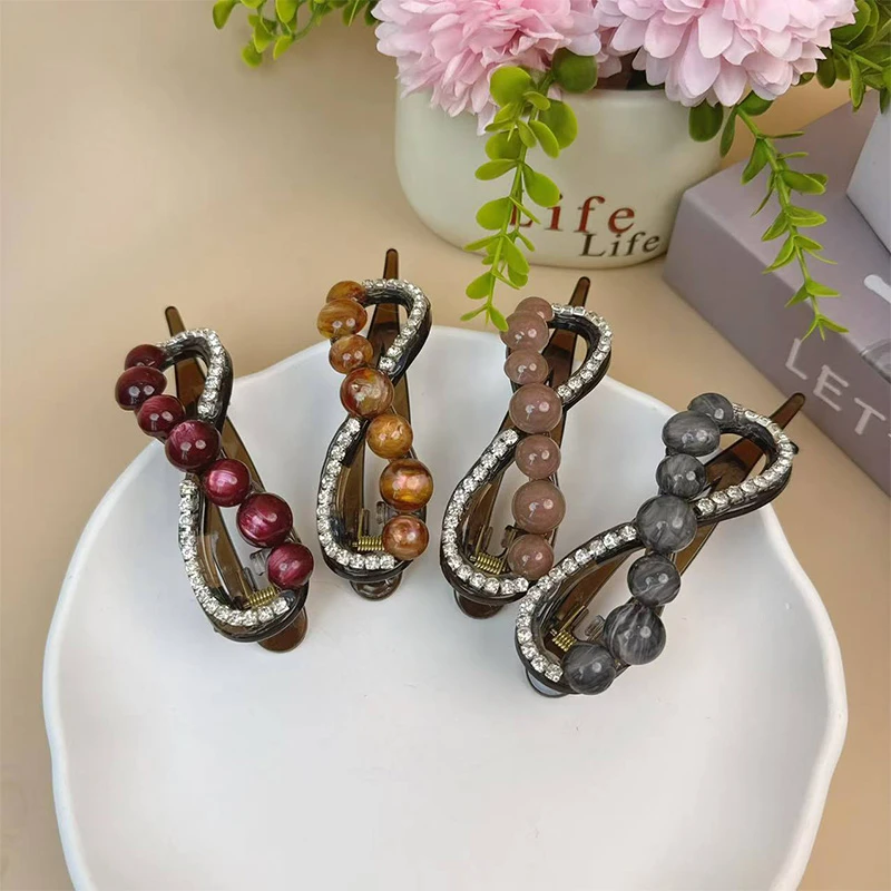 高级感八字夹女后脑勺盘发神器鲨鱼竖夹发夹扭扭夹