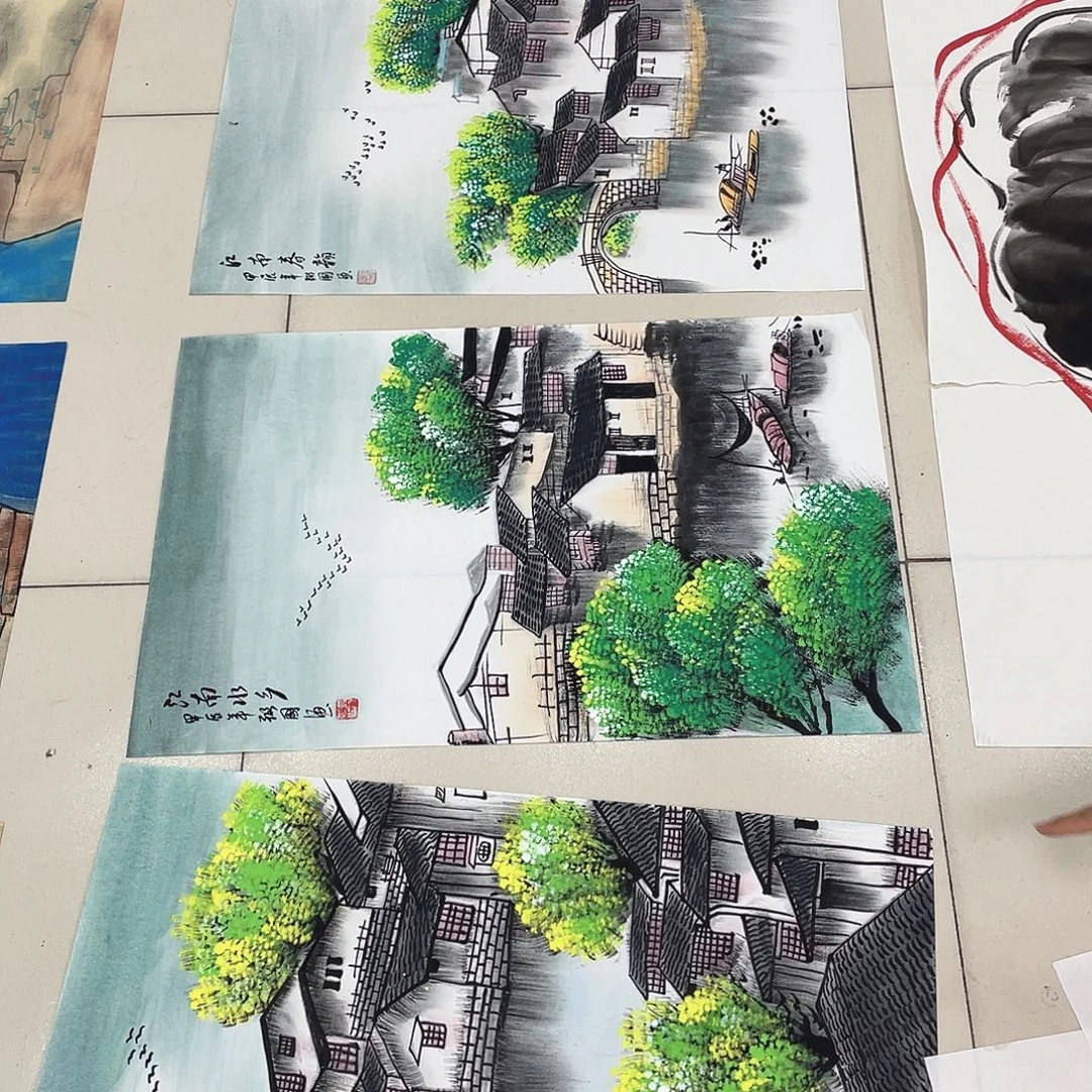国画纯手绘山水花鸟