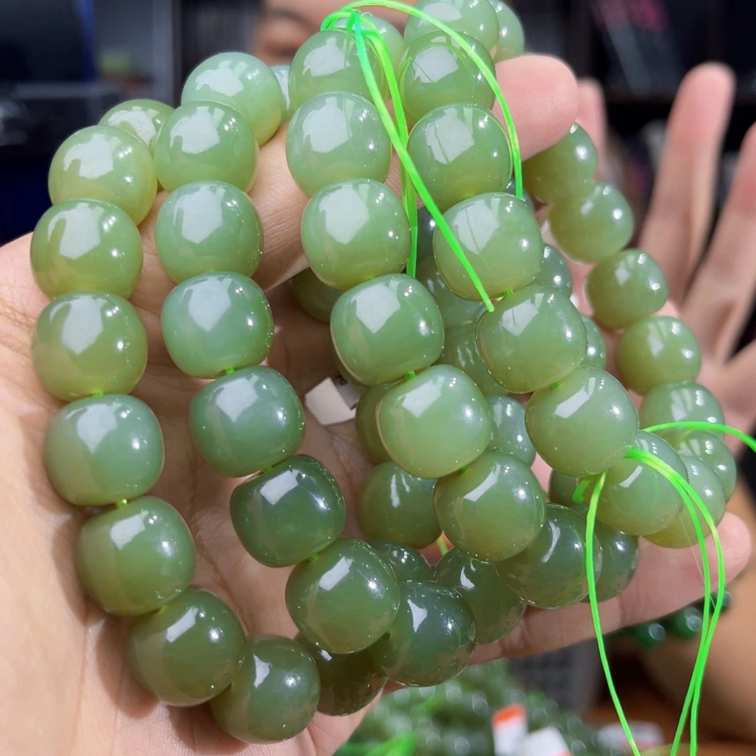 手串未镶嵌和田玉纯天然青海三岔湖水绿卡14多样性发其一