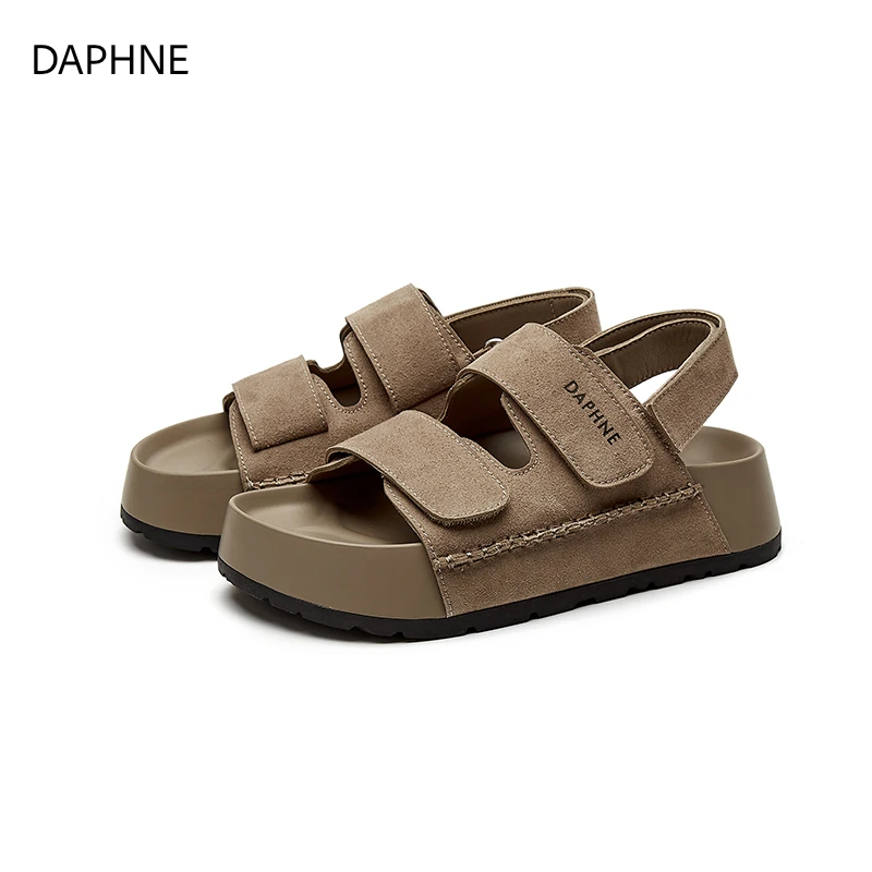 达芙妮魔术贴时装凉鞋凉鞋软底防滑防滑时尚户外平底鞋子