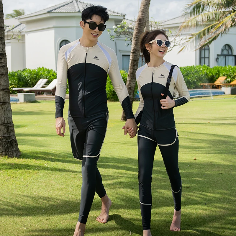 新款时尚分体潜水服保守显瘦遮肉温泉度假游泳