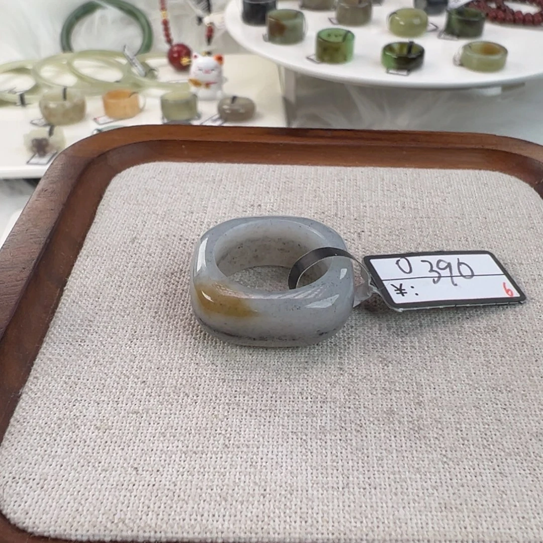 和田玉未镶嵌戒指w60飘糖方圆17.6不退换