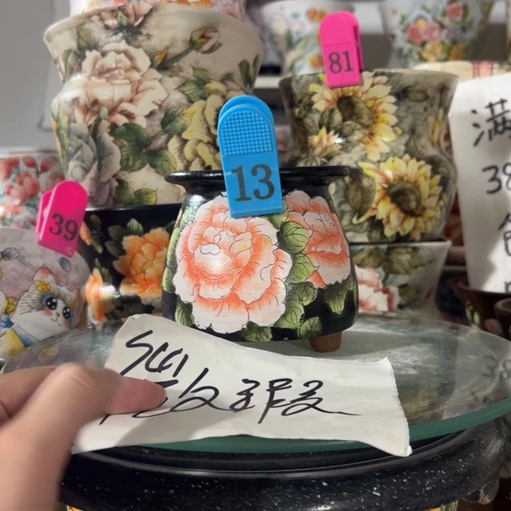 景德镇手绘花盆满38包邮偏远地区除外