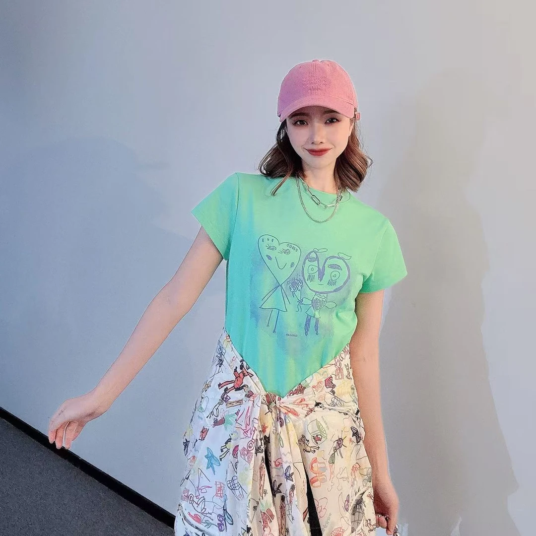 GIRDEAR/哥弟新品休闲圆领印花百搭显瘦T恤1300996