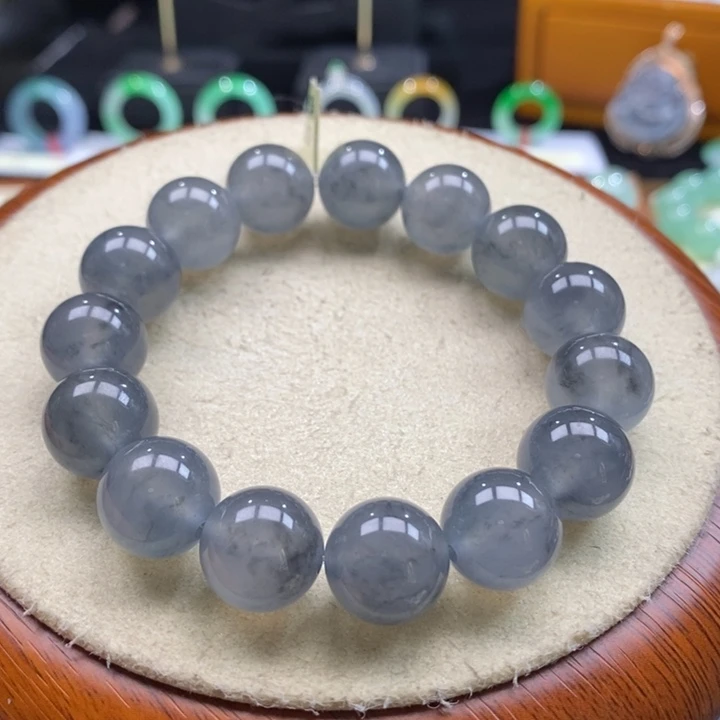 翡翠吊坠(不含链)未镶嵌翡翠黑冰手串卡13+