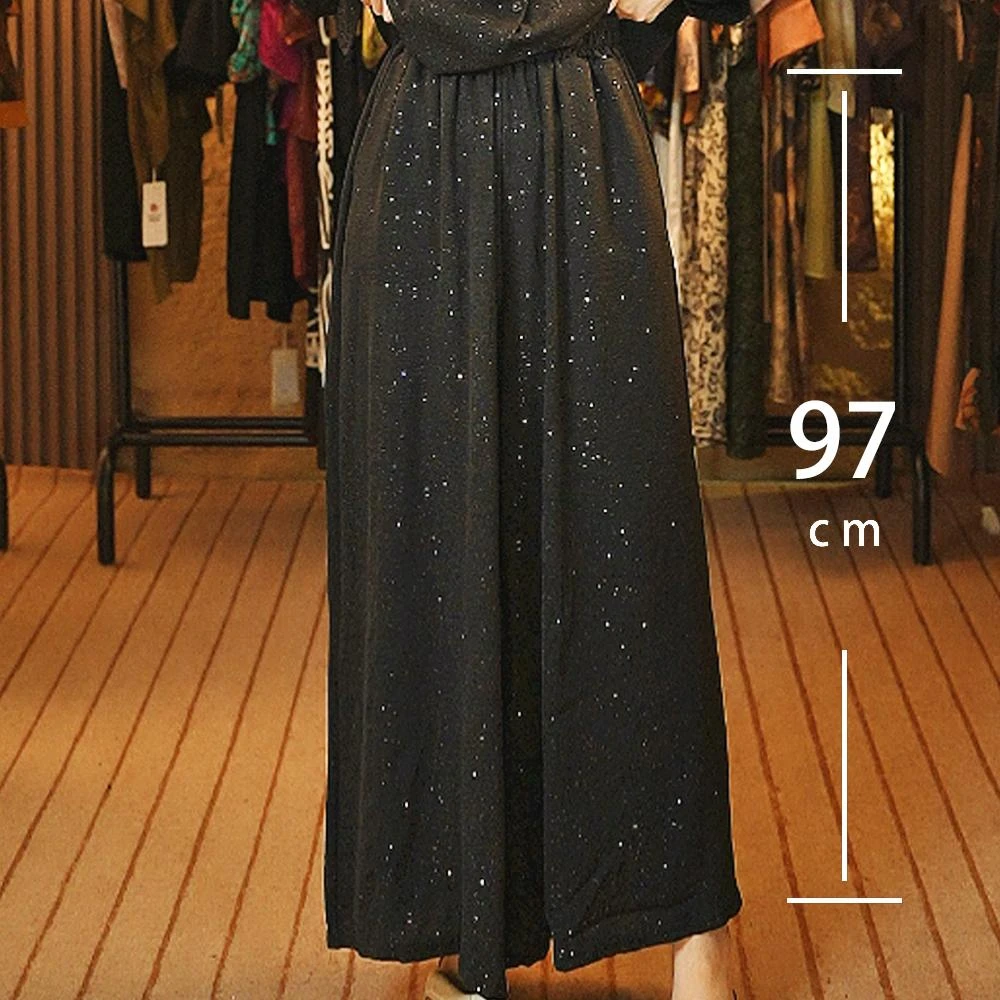 012满天星女装阔腿裤百搭夏季复古松紧腰显瘦时尚休闲宽松长款裤