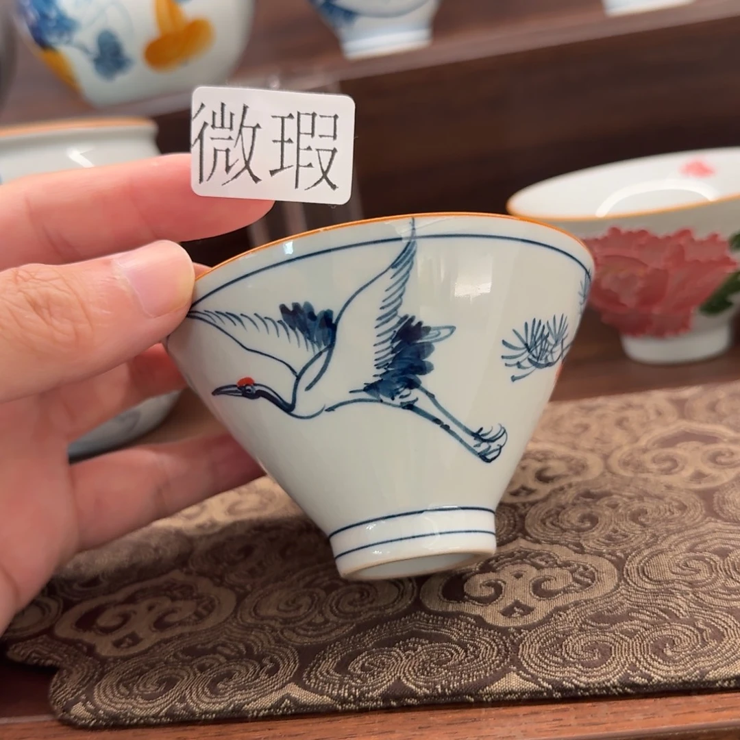 釉下手绘茶具微瑕