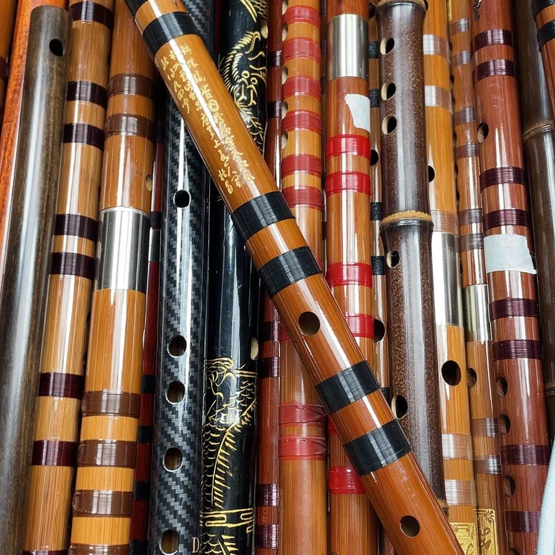 苦竹花牛角双插笛