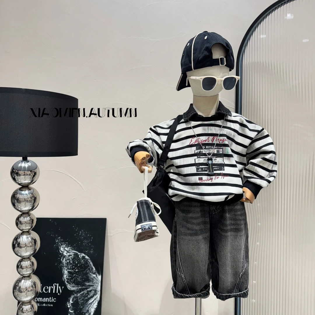 韩版男童2025儿童卫衣POLO衫秋冬新款洋气痞帅童装百搭时尚Q087