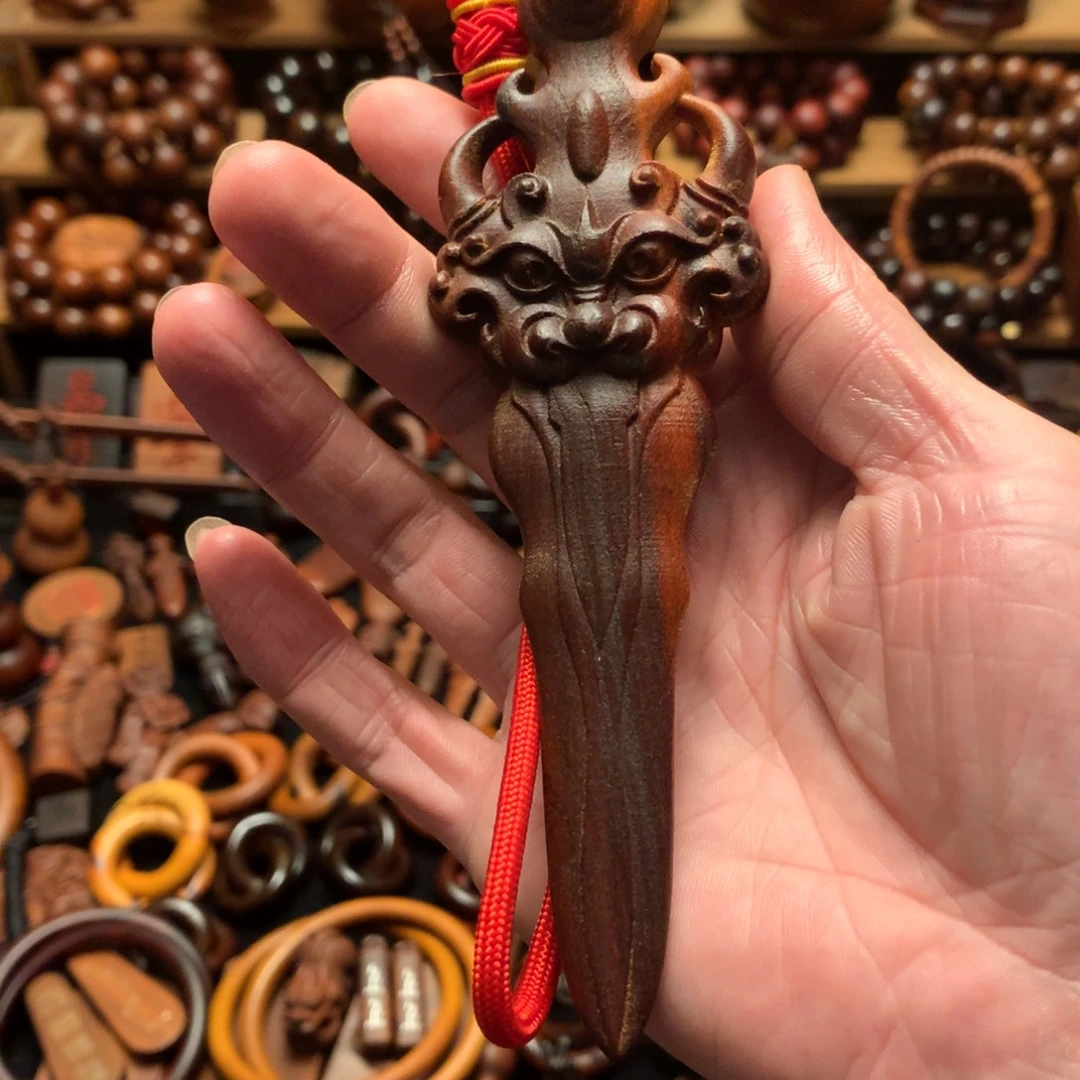 枣木桃木狮咬剑高15公分