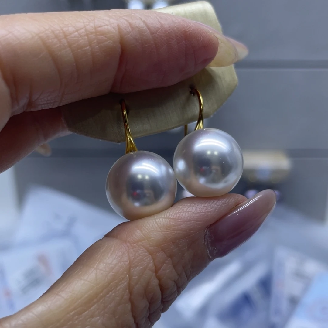 银S925镶嵌耳饰淡水珍珠