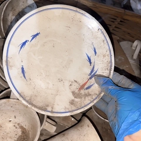 瓷片国营厂库存微瑕18.5厘米