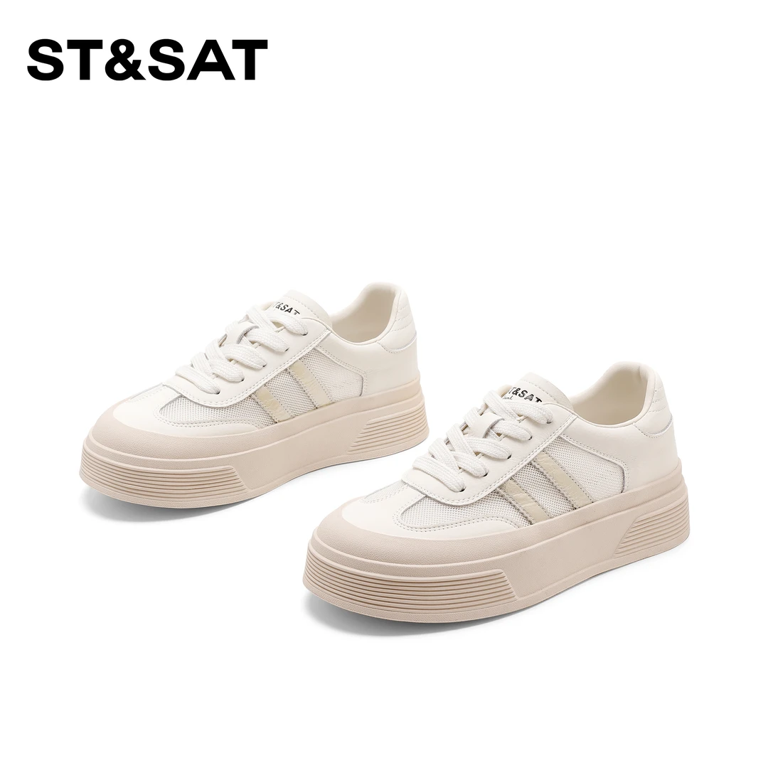 St&Sat/星期六经典百搭网面德训鞋2025夏季新款舒适透气休闲鞋女