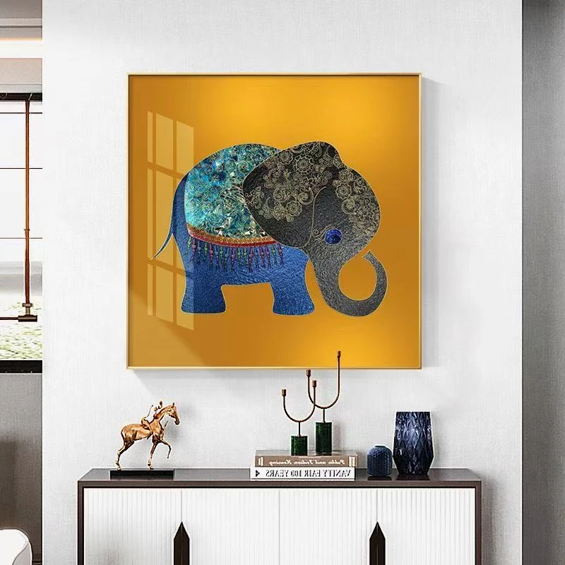 【云尚】小象高端轻奢风装饰画餐厅挂画晶瓷装饰背景画5050