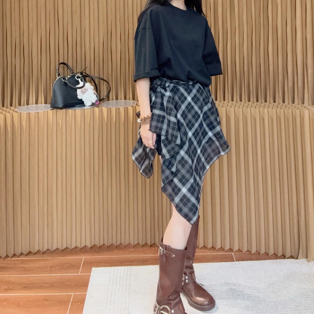 （仙女下凡）森系格子长款薄款秋冬围巾棉韩系简约