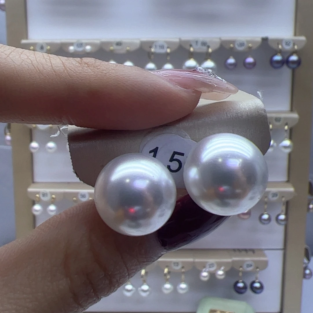 淡水珍珠耳饰18K金镶嵌