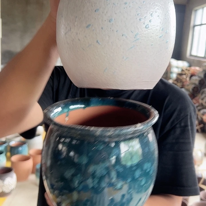 紫砂花盆高16口16