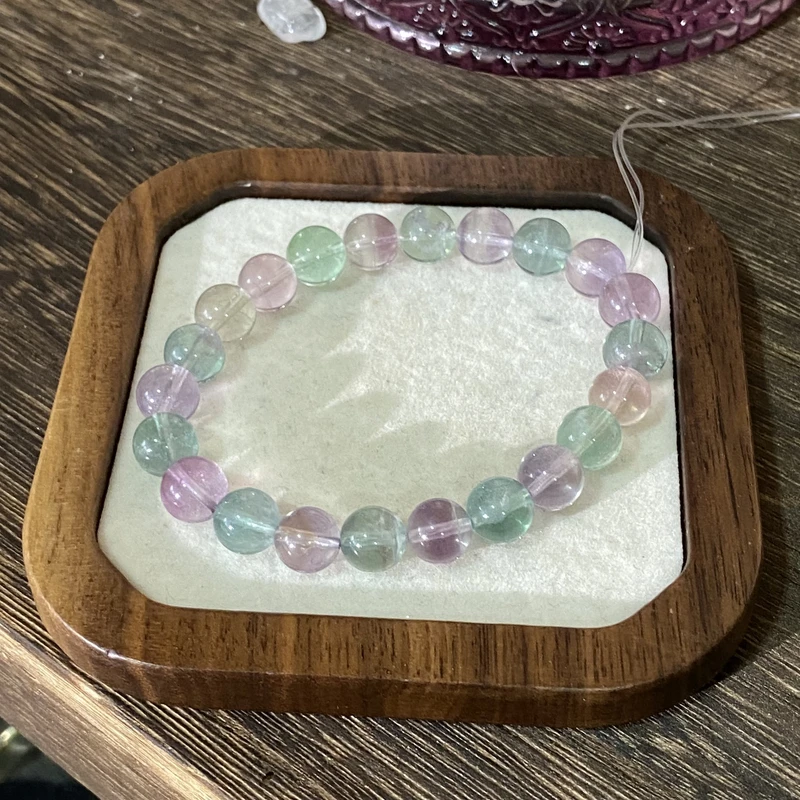 独角兽萤石圆珠单圈约8-9mm