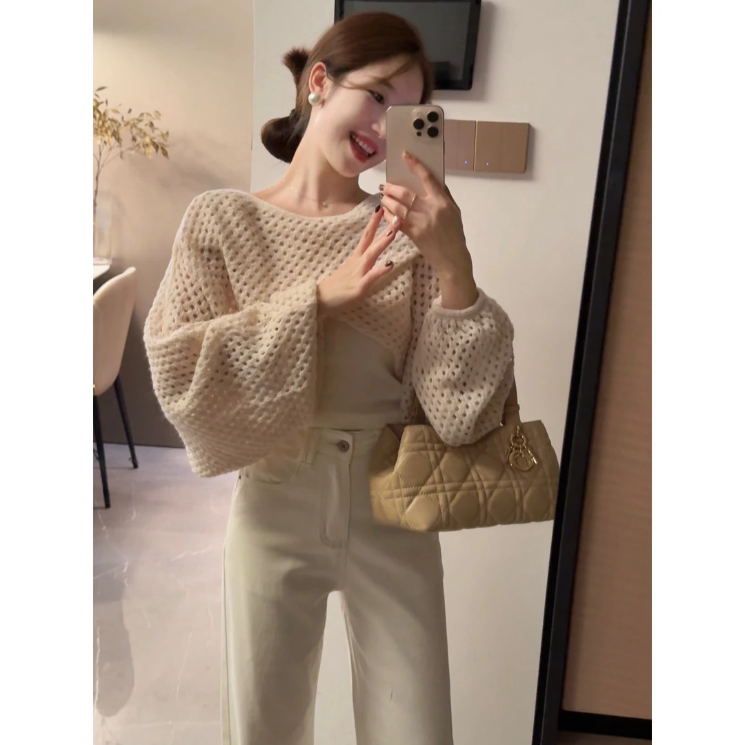 【慵懒韩范】早秋韩系设计感两件套针织毛衣女