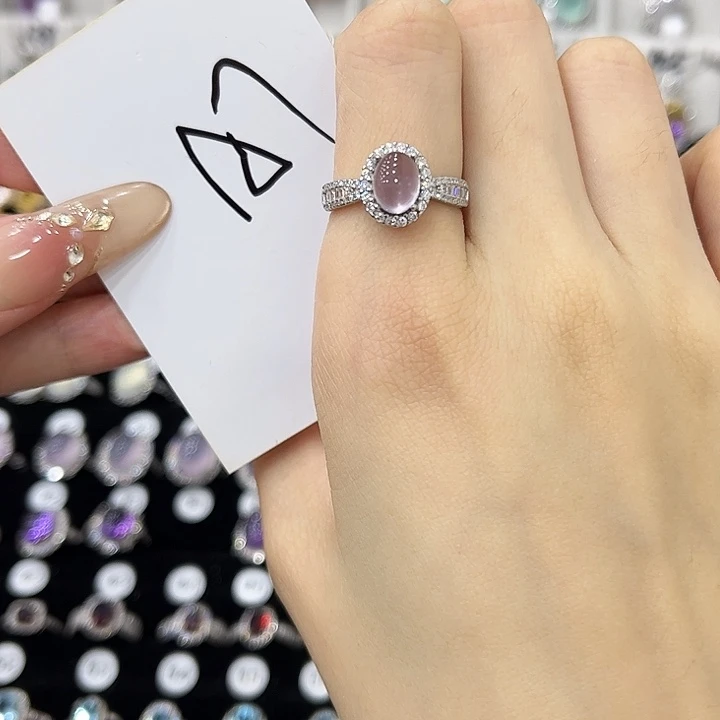 ****y银S925镶嵌萤石戒指