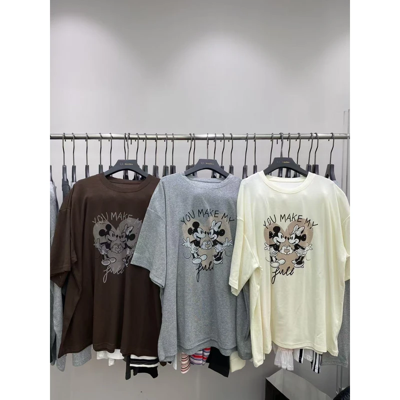 0272【夏季新款】前印爱心情侣米米卡通休闲宽松百搭圆领短袖