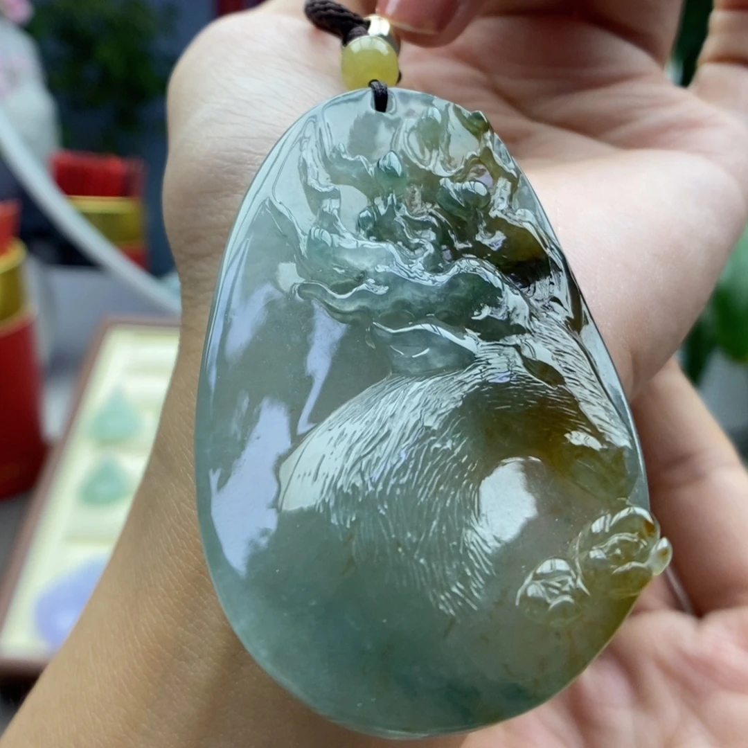 翡翠未镶嵌颈饰吊坠34