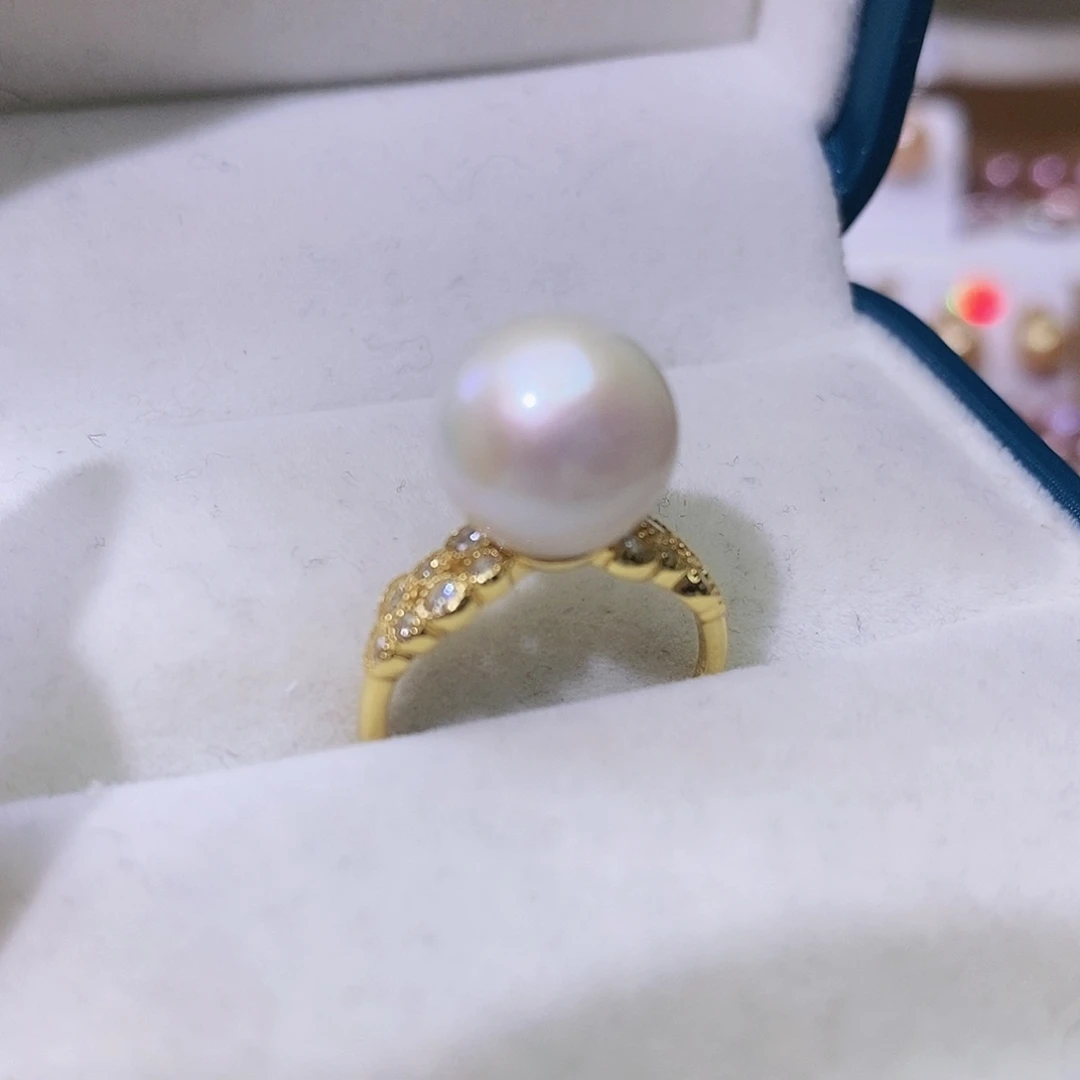 淡水珍珠戒指银S925镶嵌