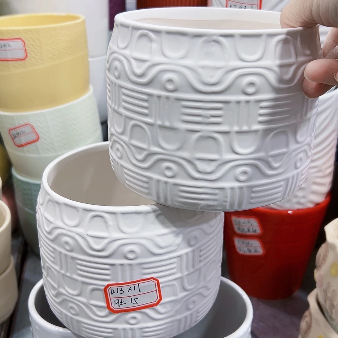 有孔外贸尾单陶瓷花盆凑单10米包邮