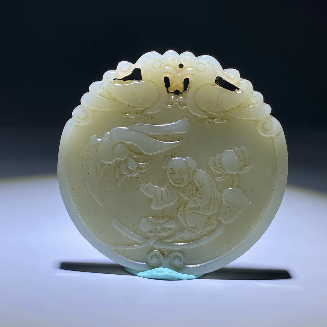 清-古玉童子多子多福玉佩2503100039