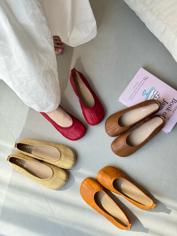 306夏季单鞋平底小红鞋平跟低跟浅口平底鞋皮鞋