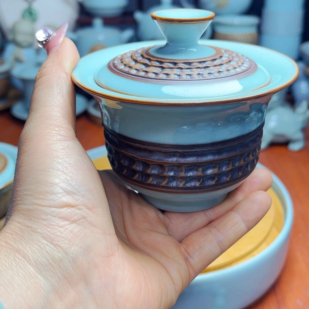 【闪购商品】龙*汝州单壶单杯，天青