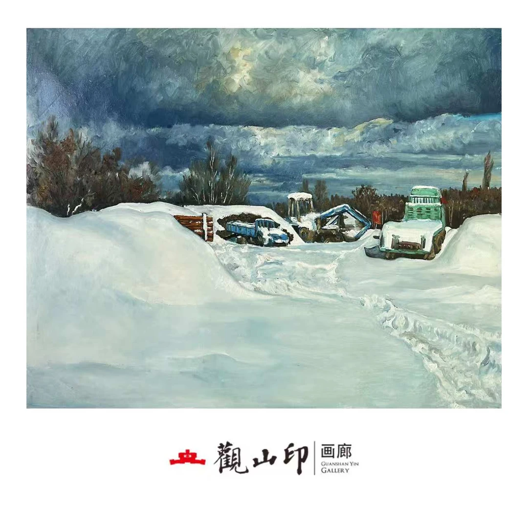 WZH原创手绘风景油画80X100.5cm乡村作品1235