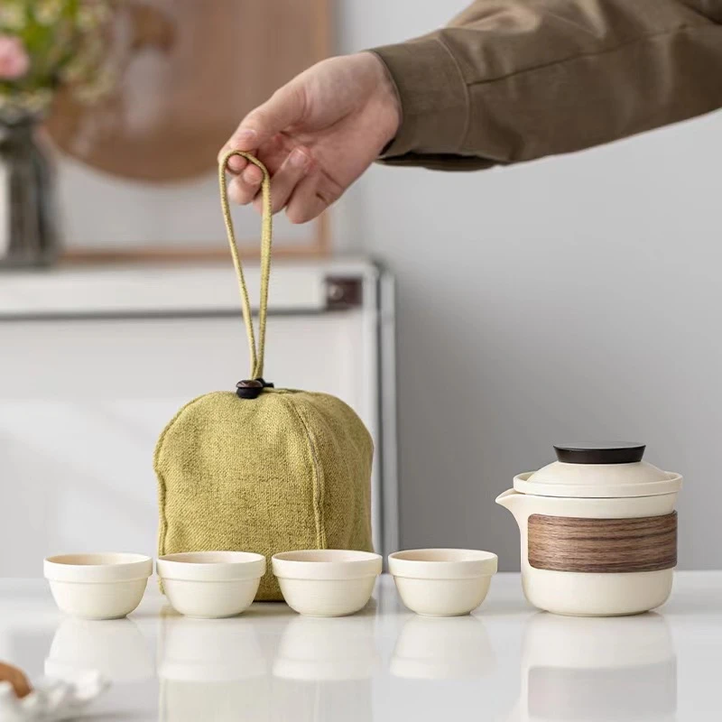 新款奶油一壶四杯快客杯