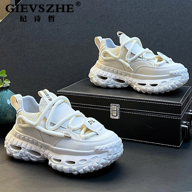 纪诗哲新款面包鞋男内增高小白鞋韩版潮流休闲女式内增高真皮老爹