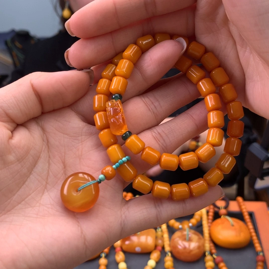 蜜蜡手串未镶嵌天然