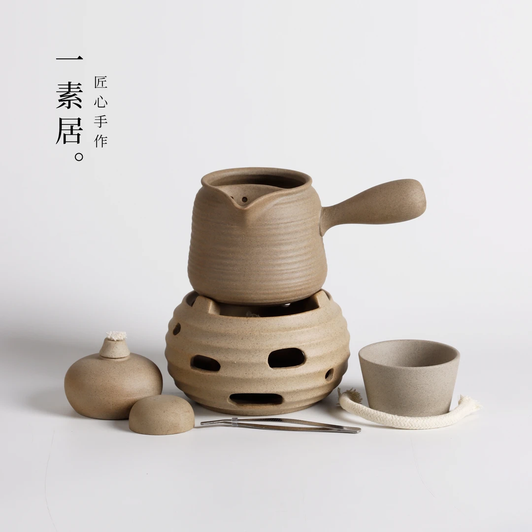 罐罐茶茶具家用室内围炉煮茶酒精炉煮茶器温茶炉茶壶套装手工陶壶
