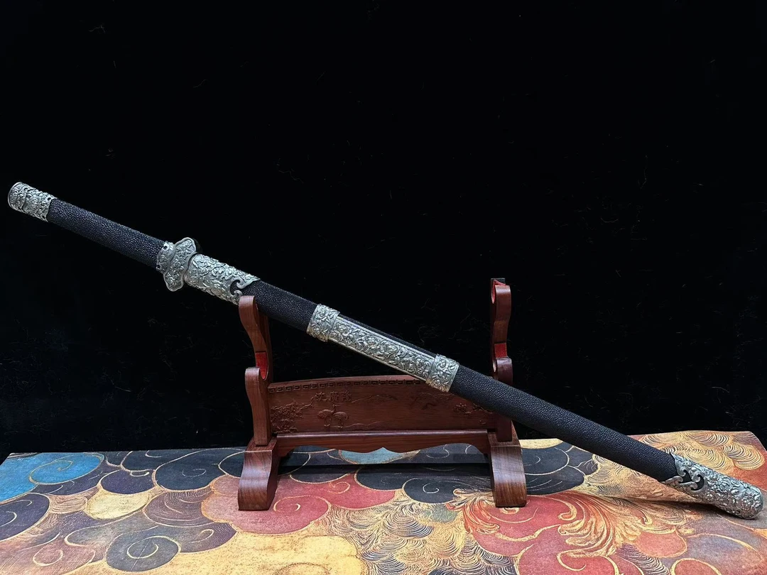 【剑心师妹】L牡丹唐剑 白铜 毛铁草钢 鱼皮 工艺品 未开刃