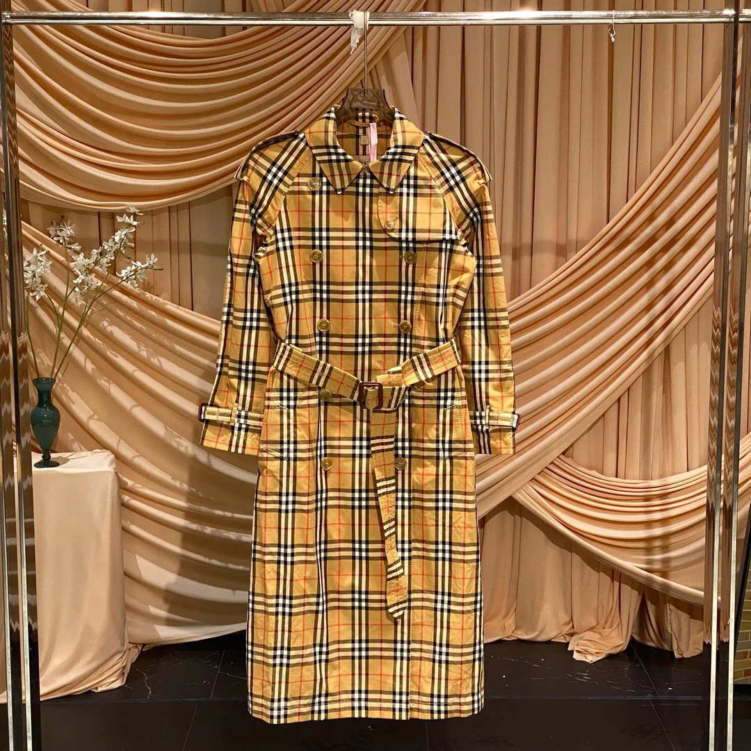 99新 BURBERRY/博柏利 爆款经典格纹系腰带风衣/uk4码/99新/38292