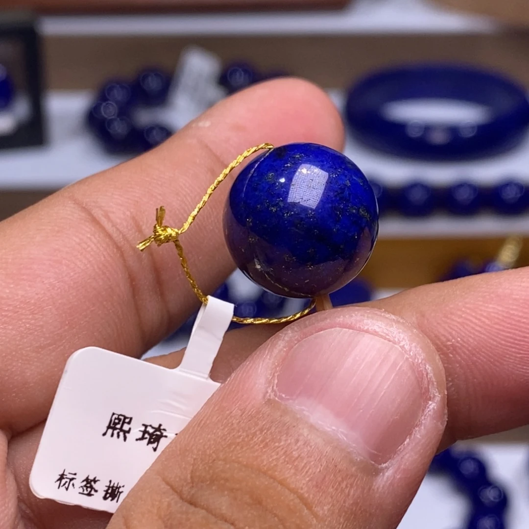 安****青金石未镶嵌高货单珠15.6+