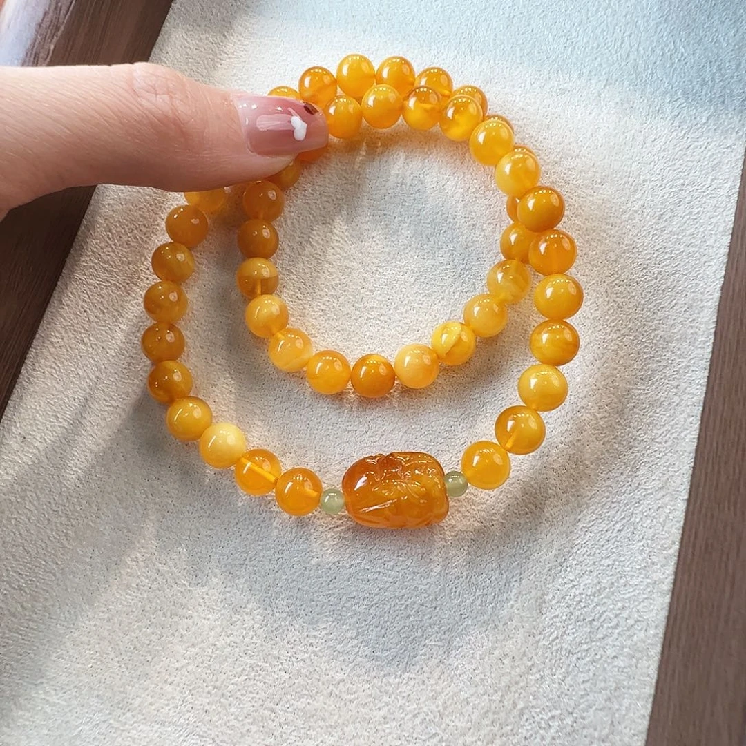 蜜蜡未镶嵌手链蜜蜡7.7mm