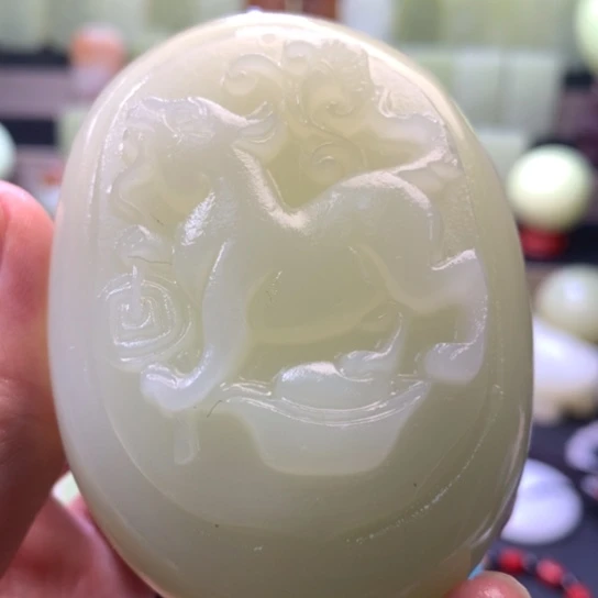 石材方解石手把件