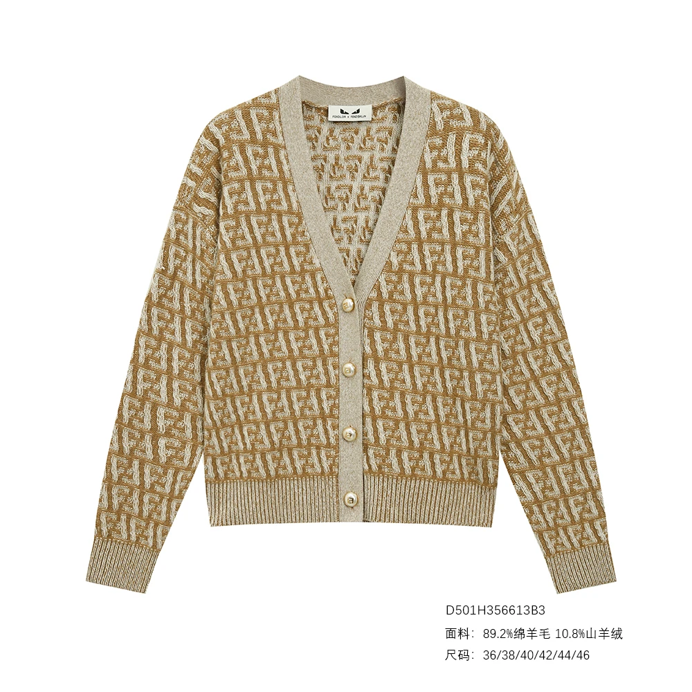 FENDILOR小怪兽25年春秋款女士毛衣开衫 D501H356613B