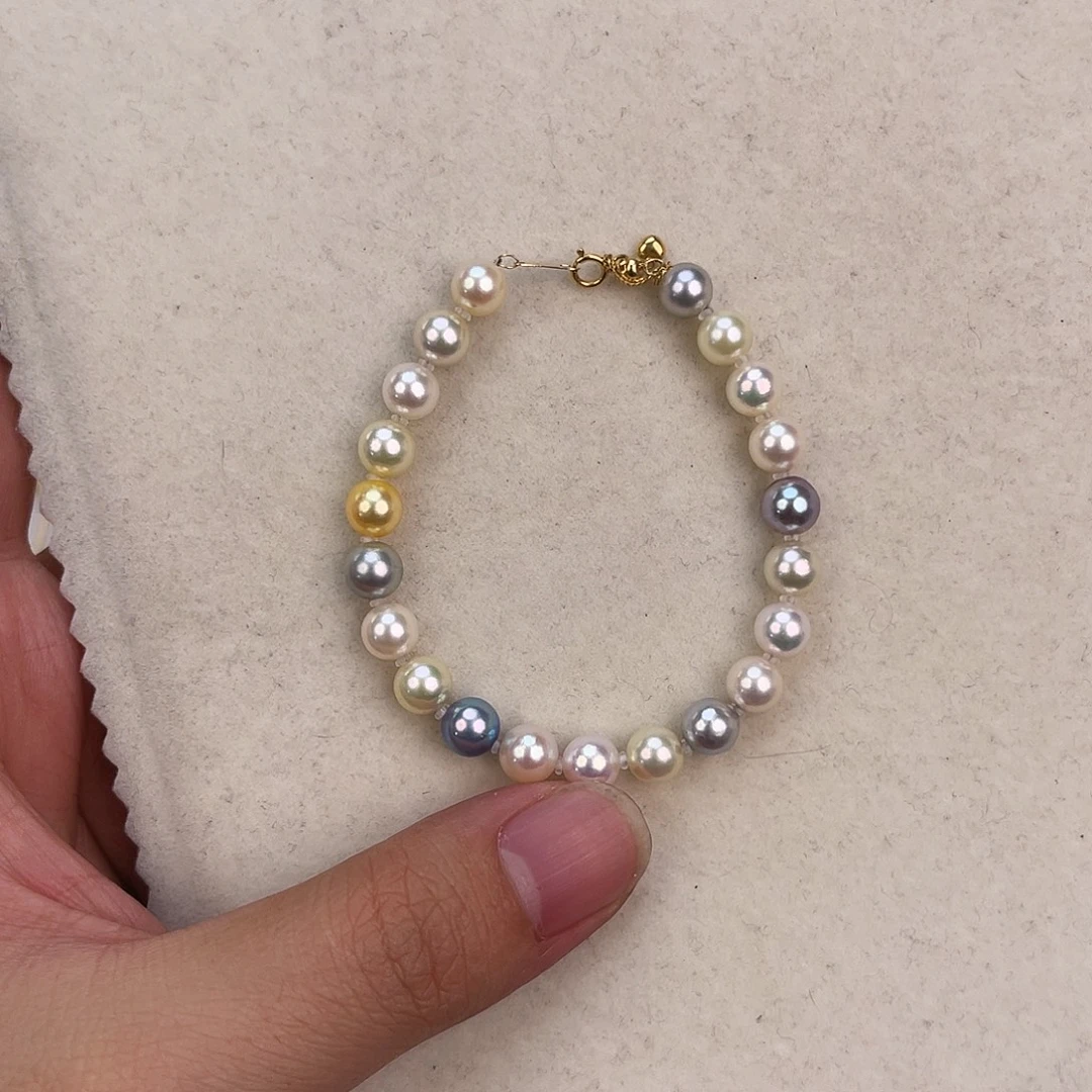 海水珍珠手绳18K金镶嵌
