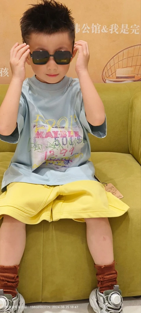 小臭臭童装夏季清仓福利-短袖宽松夏季休闲风印花T恤夏装度假风清